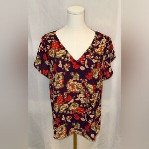CAbi Floral V-Neck Blouse